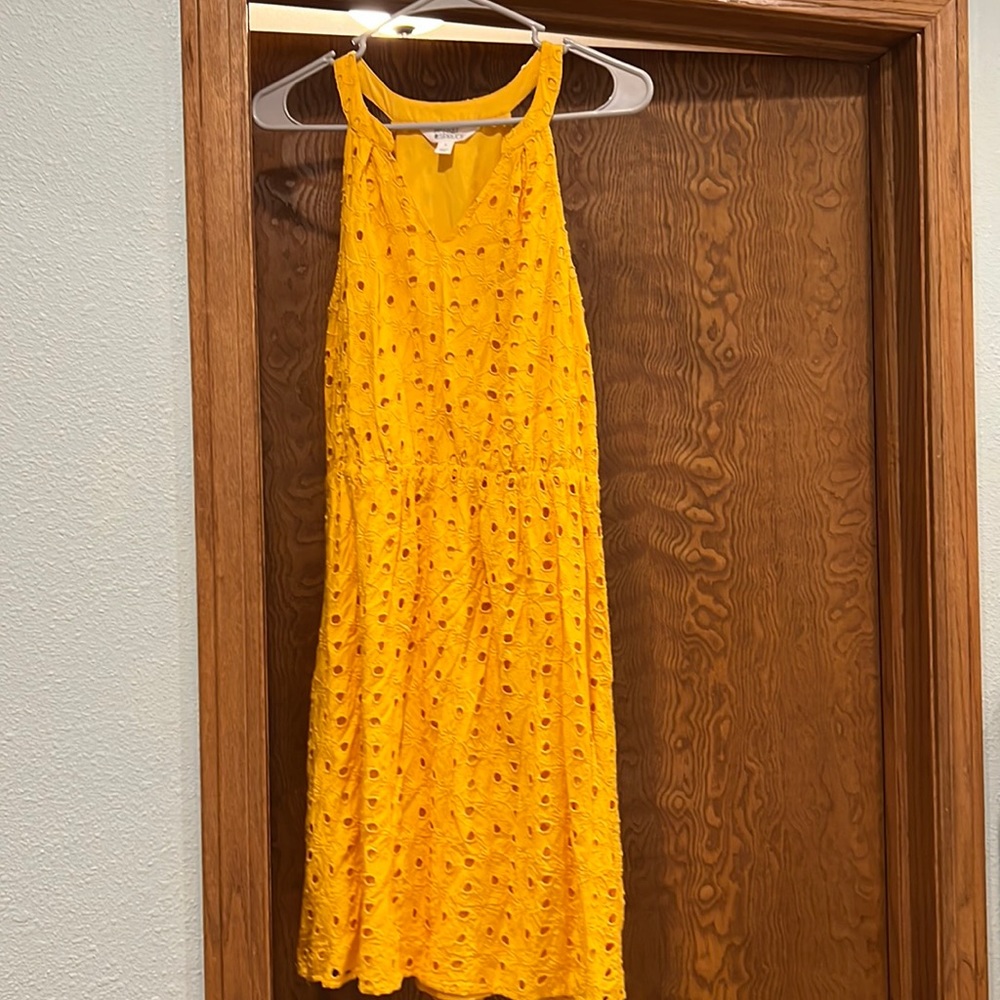 ☀️ Market & Spruce Brea Eyelet Yellow Dress
